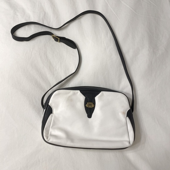 Etienne Aigner Handbags - Etienne Aigner Leather Handbag - white with navy trim - Crossbody Bag